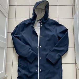Stockholm Navy Raincoat – unisex style, waterproof, handmade